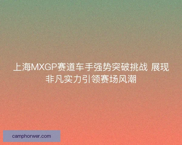 上海MXGP赛道车手强势突破挑战 展现非凡实力引领赛场风潮